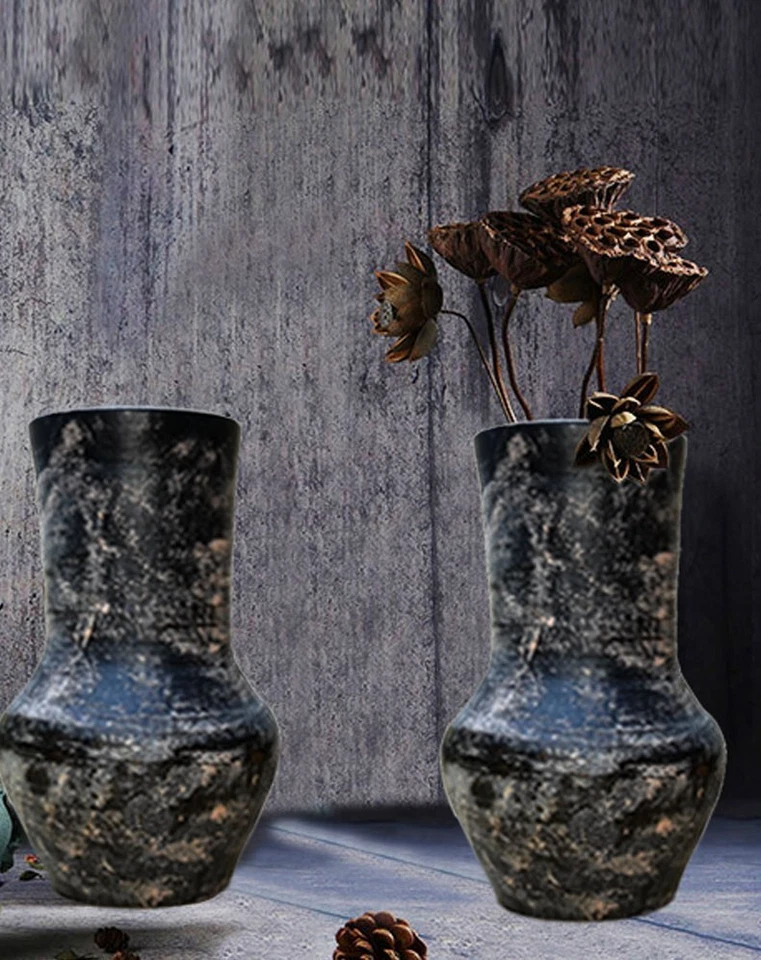 Tonvase, Amphore, Minimal, Dezent, Terrakotta-Stil, Set, Vintage, Steinzeug - Bild 4 von 4