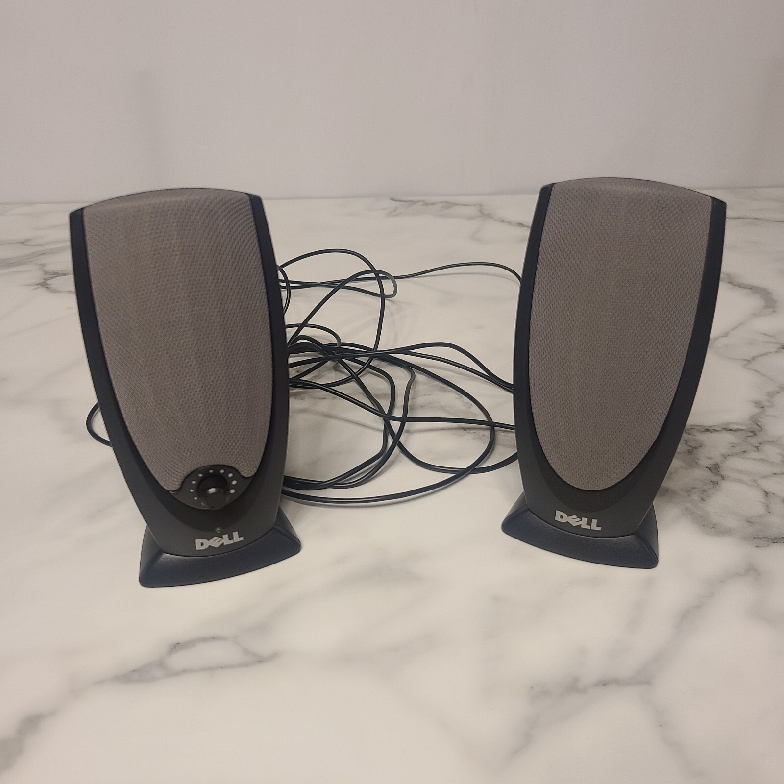 DELL A215 Computer Stereo Speakers Multimedia Set Of 2 Wired Grey No AC Adapter eBay