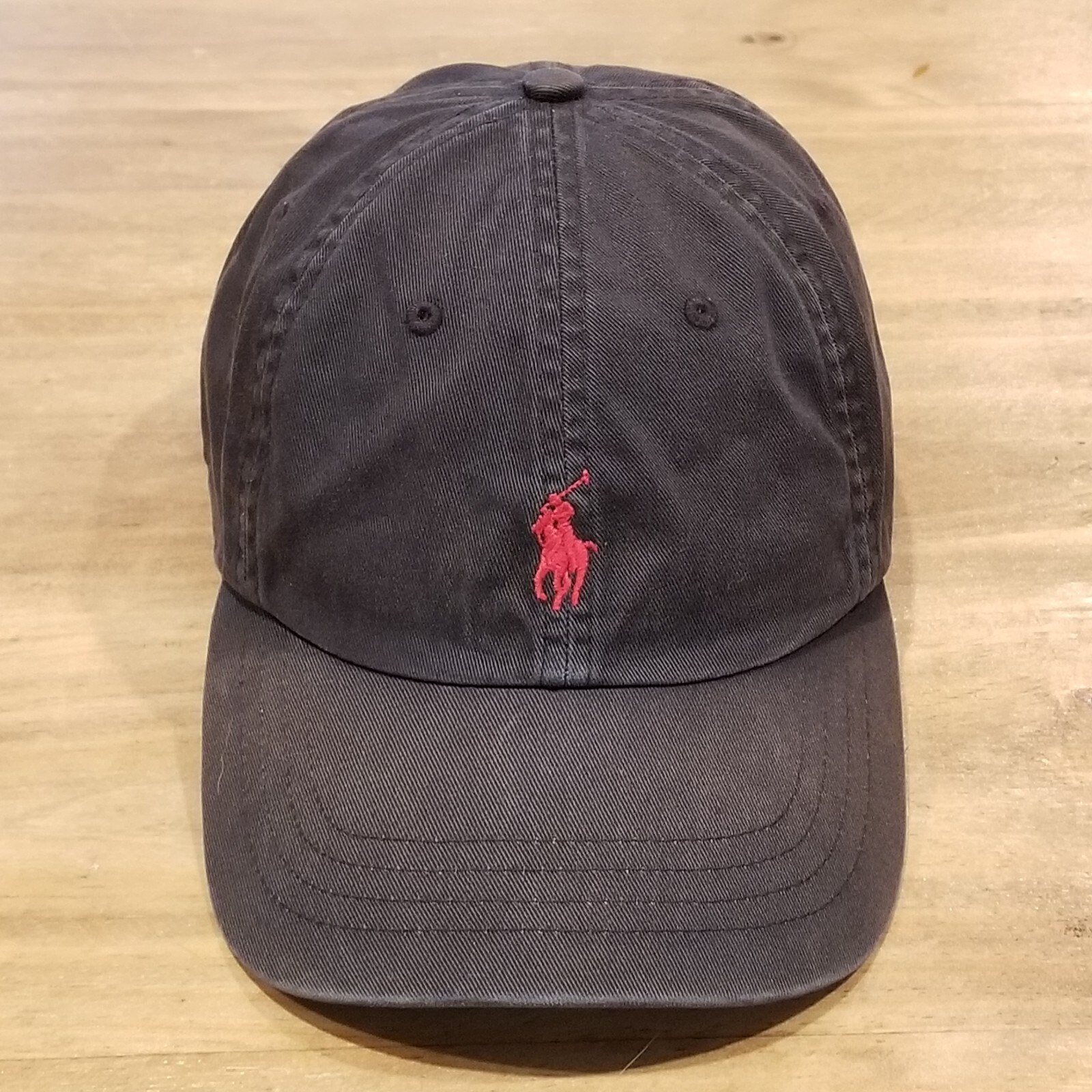 Polo Ralph Lauren cappello berretto cinturino schiena nero rosso pony cotone papà casual