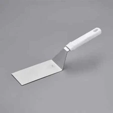 Choice 6" x 3" Square Edge Turner with White Polypropylene Handle