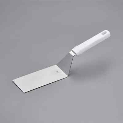 Choice 6'' x 3'' Square Edge Turner with White Polypropylene Handle
