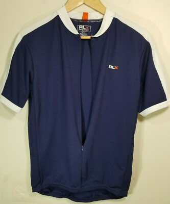 POLO SPORT RLX RALPH LAUREN 3/4 Zip Blue Cycling Jersey Shirt