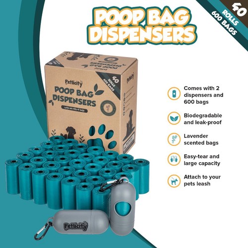 600 Dog Poop Bags Large Doggy Biodegradable Pet Poo Waste Bags Heavy Duty Bag - Picture 2 of 11