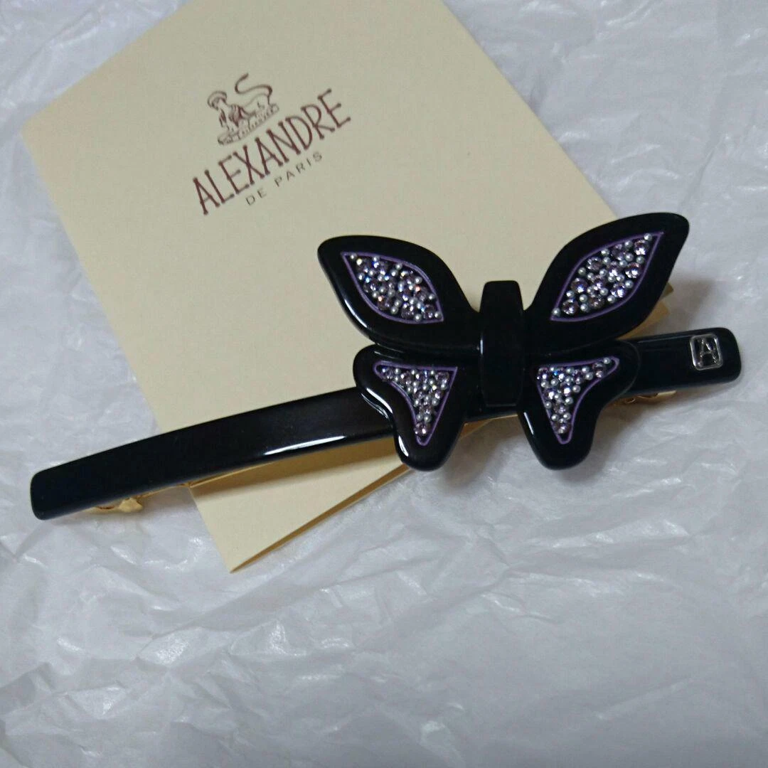 Alexandre De Paris Valletta Butterfly Hair Clip Accessory Black Free Shipping