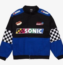 Men's Sports Biker Car Sonic the Hedgehog Checkered Racing Jacket for Men Gift