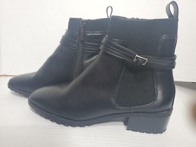 Anne Klein Flex Women's Cleo Faux Leather Ankle Boots | Black | 7