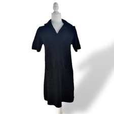 ZARA Black Knit Short Sleeve Dress Sz M