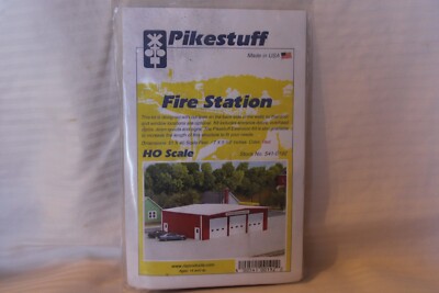 HO Scale Pikestuff, Fire Station Building Kit, #541-0192 BNOS