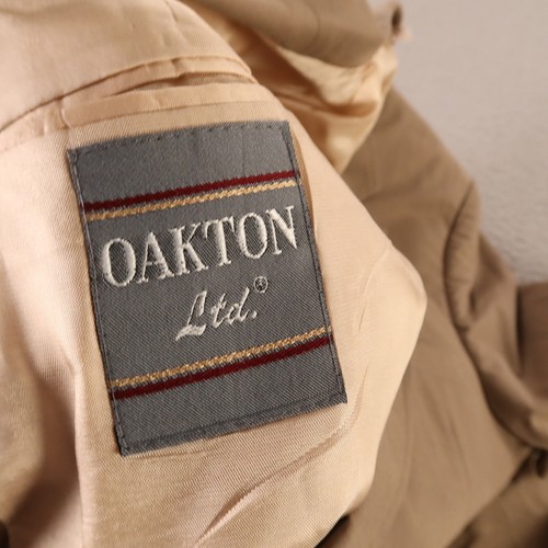 VINTAGE Hopsack Jacket M Brown Cotton Polyester Blazer Sport Coat Oakton 40L - Picture 10 of 20