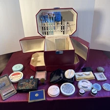 Vintage Red Train Makeup Case Inc (collector Only) Max Factor,Lancome, bushes