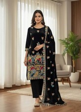 Pakistani Velvet Suits Ready made Salwar Kameez Wedding Dress Party Bridesmaid