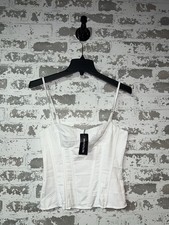 NWT PrettyLittleThing White Structured Corset Top White Size US 0