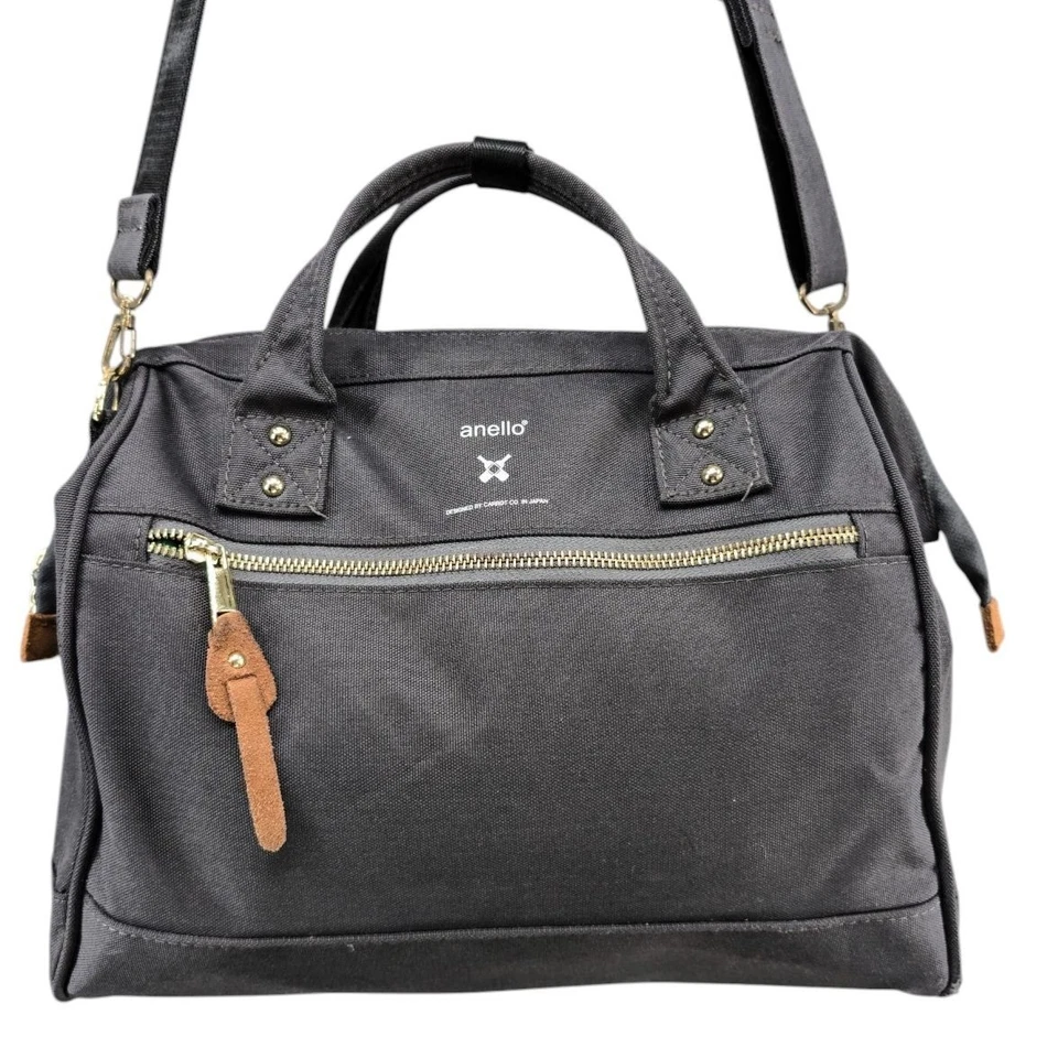 Bolso Bandolera de Viaje Anello Carrot Company para Mujer Negro de Lona 13" Foto 3 de 4