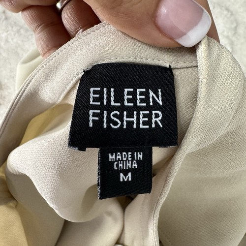 Eileen Fisher Silk Stretch Tank Top Shirt Women Size M Basic Camisole Beige $230 - Picture 8 of 13