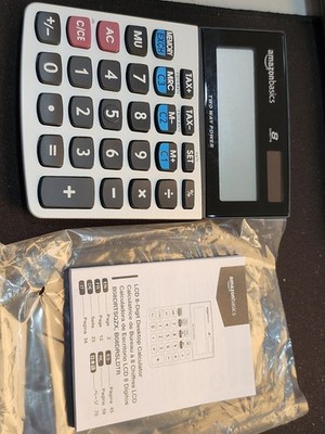 5 Amazon Basics LCD 8-Digit Desktop Calculators