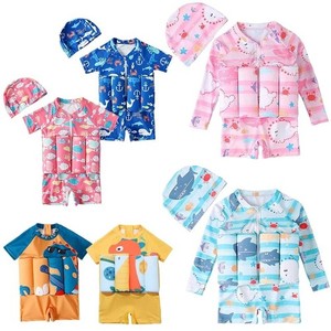 Traje de baño de una pieza para niños dibujos animados flotabilidad flotante unisex traje de baño para bebé