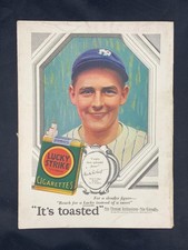 Magazine Ad - 1929 - Lucky Strike cigarettes - Waite Hoyt - Hall Of Famer