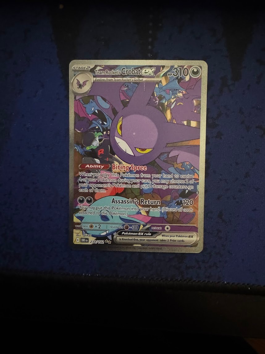 Pokemon tcg Team Rocket's Crobat ex 234/182 Destined Rivals SIR MINT