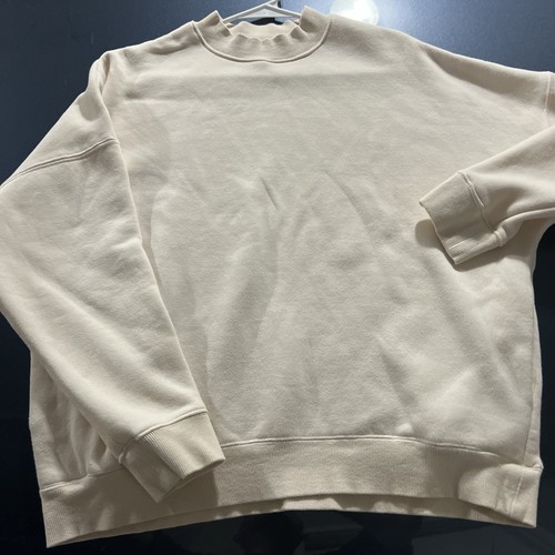 Mod Ref Sweatshirt Women's Sz Large Cream Cuffed Soft Cotton/Poly Blend