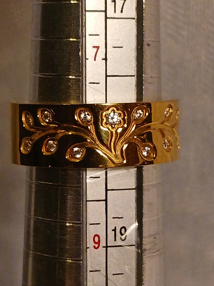 Tree Of Hope Steel by Design 镀金不锈钢 5/16 英寸戒指 尺寸 8 — 第 2/4 张图片