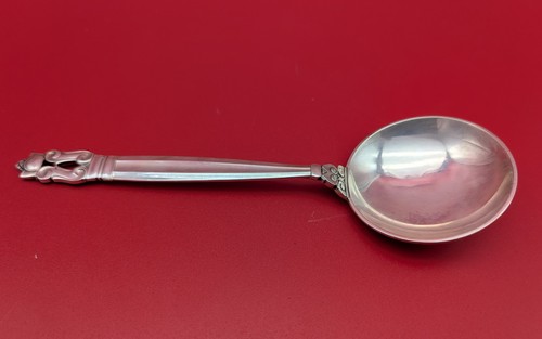 Georg Jensen Acorn Pattern Sterling Silver Soup Spoons 6 3/8"