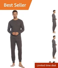 XX-Large Charcoal Thermal Underwear Set for Men - Ultimate Warmth & Comfort