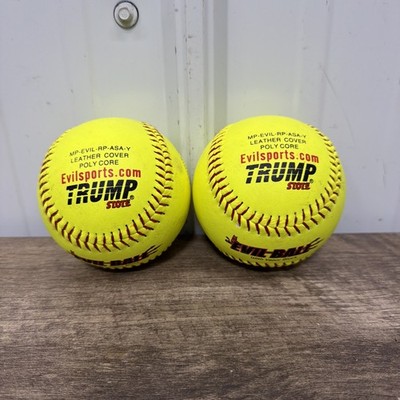 2 Trump Evil Ball Softballs Leather Covered 52 Core 300 Compression