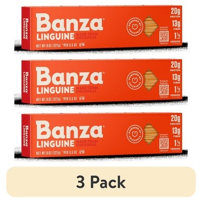 (3 pack) Linguine Pasta from Chickpeas - Made In Italy, High Protein, High