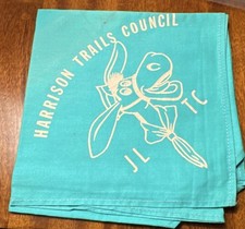 Vintage Boy Scouts BSA Neckerchief Harrison Trails Council, IN JLTC Turquoise