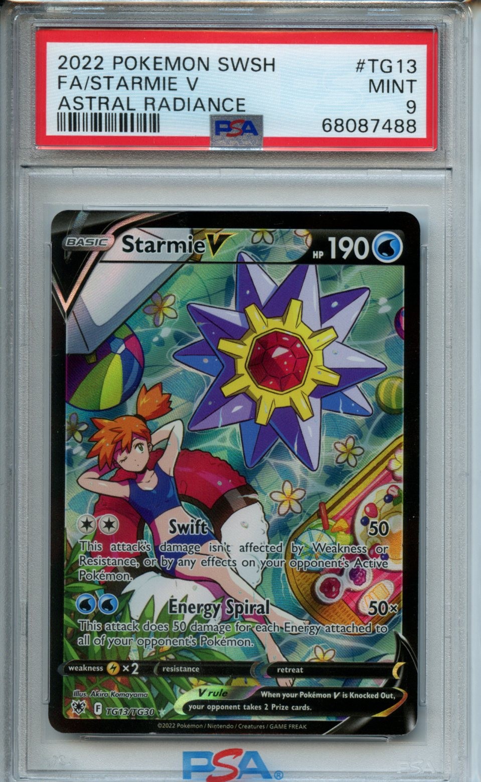 2022 Pokemon Sword & Shield Astral Radiance #TG13 Starmie V PSA 9