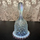 Vintage Fenton Daisy & Button Pattern Opalescent & Irridescent Bell With Sticker