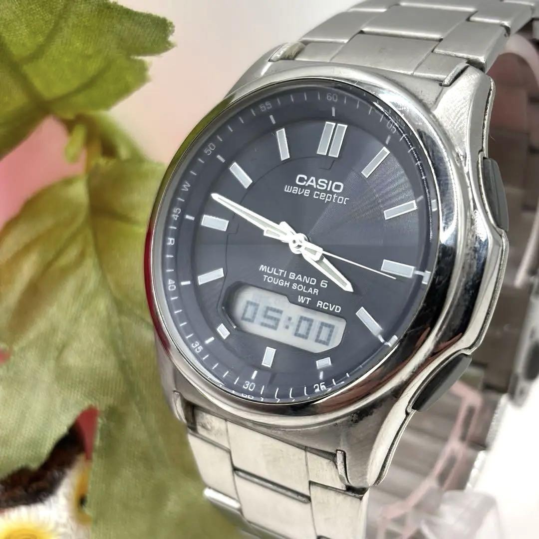 Casio Wave Ceptor Solar Men's Watch, Cleaned, Working, OS