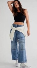 We the Free People Cargo Jeans Under Construction 27 90s Utility Wide Leg