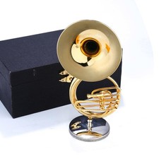 Dselvgvu Miniature Sousaphone with Stand and Case Brass Mini Musical Instrume...