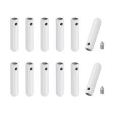 12 Pcs Shoelace Tips with Screw, Alloy 25mm Aglets End Tip for DIY, White