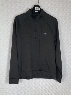Greg Norman Collection Black Half-Zip Pullover with Shark Logo M