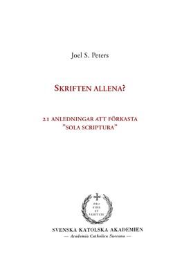 Joel S. Peters | Skriften allena? | Taschenbuch | Schwedisch (2016)