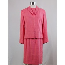 VALENTINO VTG RAW SILK CORAL ZIP FRONT / JACKET DRESS