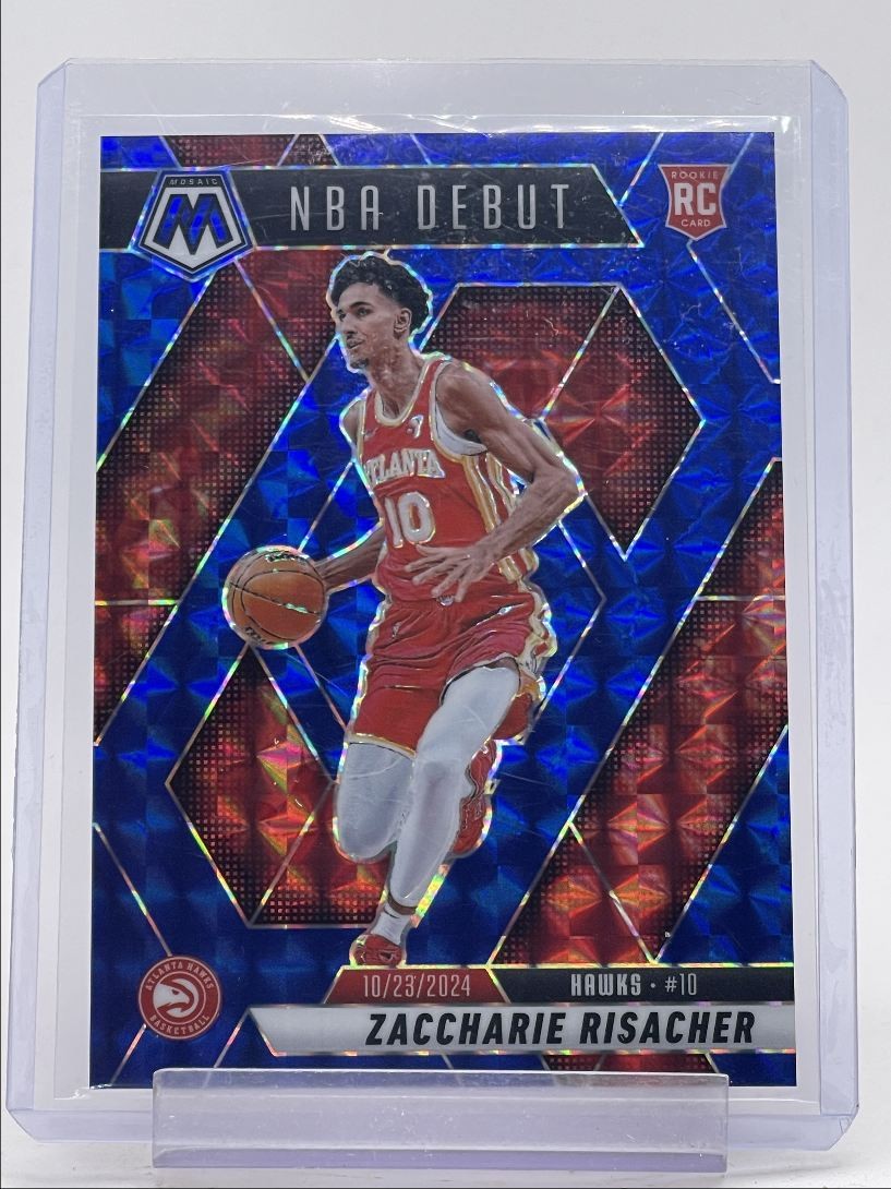ZACCHARIE RISACHER 2024-25 MOSAIC NBA DEBUT ROOKIE BLUE PRIZM RC /199 Q5536