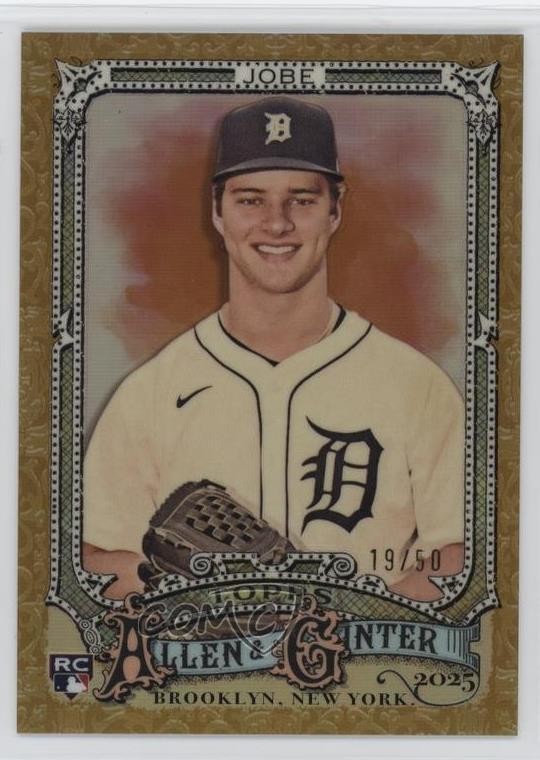 2025 Allen & Ginter Chrome Gold Refractor 19/50 Jackson Jobe #75 Rookie RC 0z0q