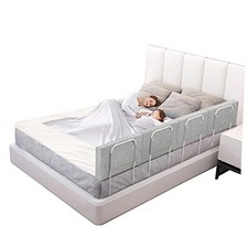 Adjustable Bed Rails and Safety Bumpers for Elderly, Adults, and 4 packs Grey
