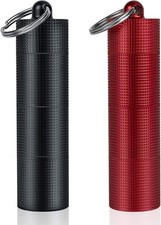 PPFISH 2 PCS Portable Daily Pill Case, 3 Compartments Aluminum Alloy Waterproof