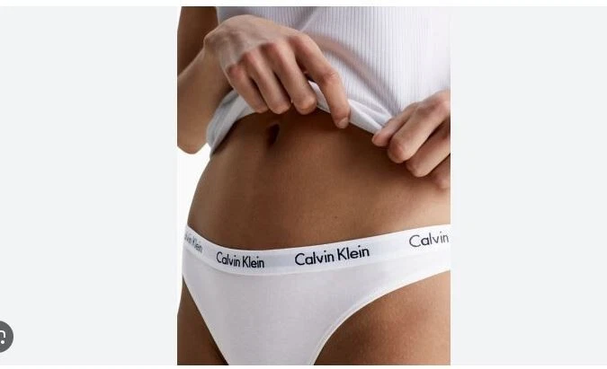 Calvin Klein Mujer Carrusel Logo Algodón Tanga Panty Paquete de 3, Multicolor, M Foto 2 de 4