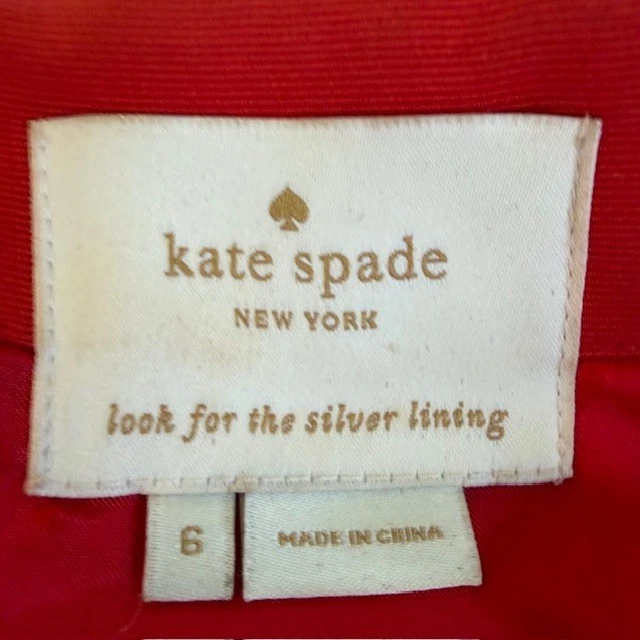 Vestido KATE SPADE con lazo trasero elegante rojo y negro talla 6 fiesta de San Valentín Foto 4 de 4