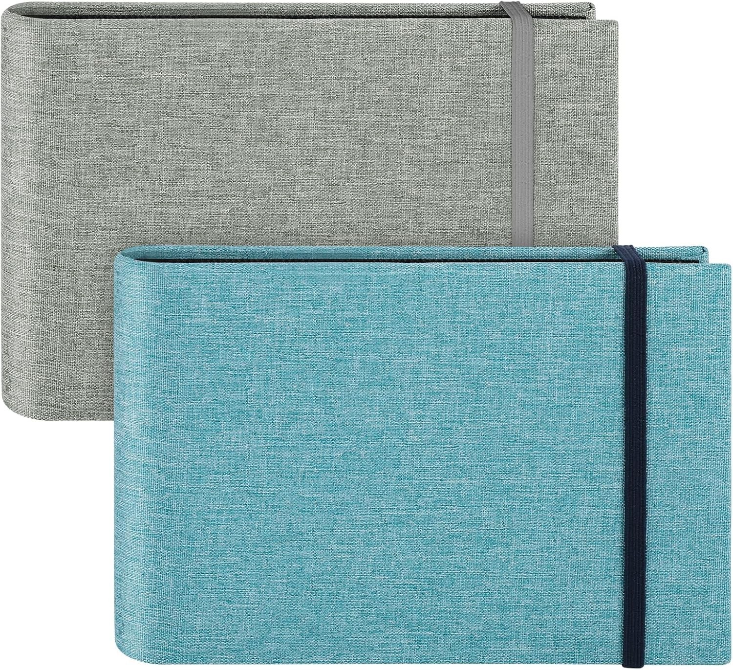 2 Pack Small Photo Album 6X4, 200 Photos Small Mini Linen Photo Album, Flip Phot
