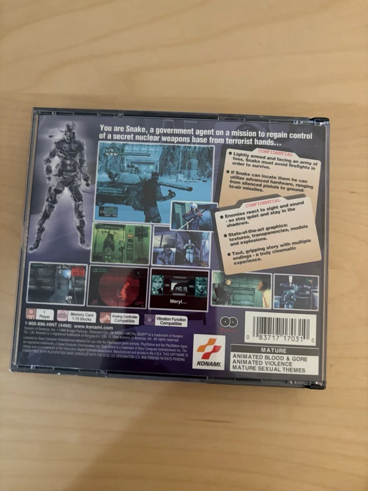 Metal Gear Solid PlayStation PS1 NTSC U/C Complete with Manual - Image 2 of 4