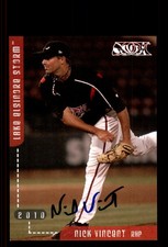 Signed Baseball Card Auto Nick Vincent 2010 Grandstand Lake Elsinore Storm