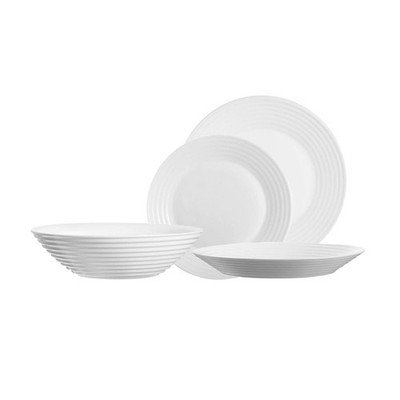 Geschirrset Luminarc Harena Glas weiß Geschirr Teller Schüssel mikrowellengeeignet