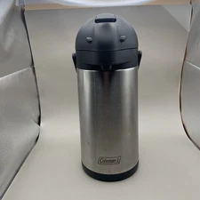 Coleman coffee Airpot with swivel base Silver and Black. Very good condition. 