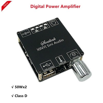 C50L 12V 24V Digital Power Amplifier 5.0 Amp 50Wx2 AUX USB APP #hj